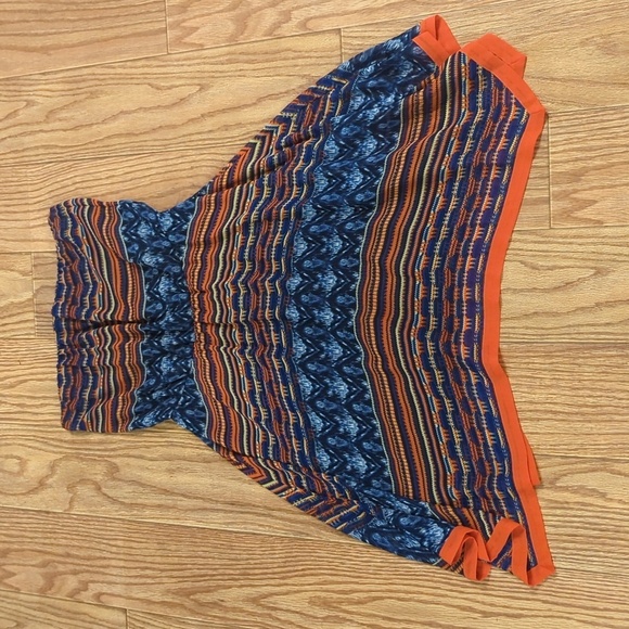 Maeve Anthropologie strapless Urcos Bliss scarf hem tribal print dress, S - Picture 1 of 6